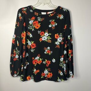 Philosophy Republic Long Sleeve Floral Blouse Size Medium